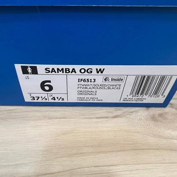 Adidas Samba OG White and Red Women's Sneakers - Picture 3 of 3